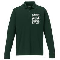 Campfire Drinking Team Performance Long Sleeve Polo