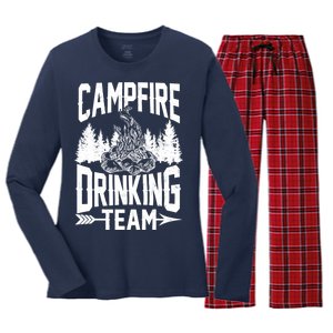 Campfire Drinking Team Women's Long Sleeve Flannel Pajama Set 