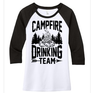 Campfire Drinking Team Women's Tri-Blend 3/4-Sleeve Raglan Shirt