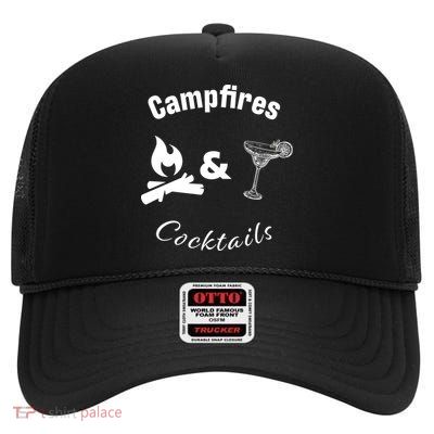 Campfires And Cocktails High Crown Mesh Back Trucker Hat
