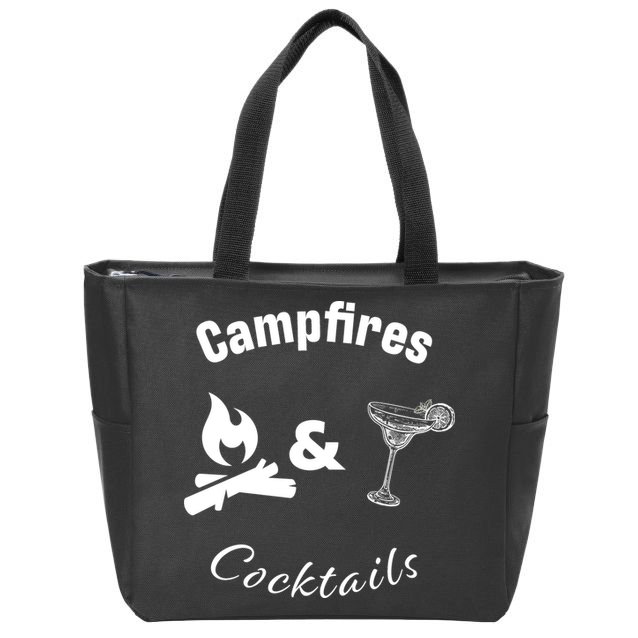 Campfires And Cocktails Zip Tote Bag