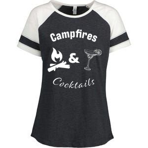 Campfires And Cocktails Enza Ladies Jersey Colorblock Tee