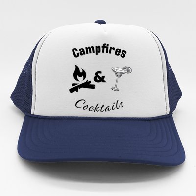 Campfires And Cocktails Trucker Hat