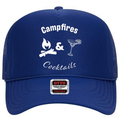 Campfires And Cocktails High Crown Mesh Back Trucker Hat