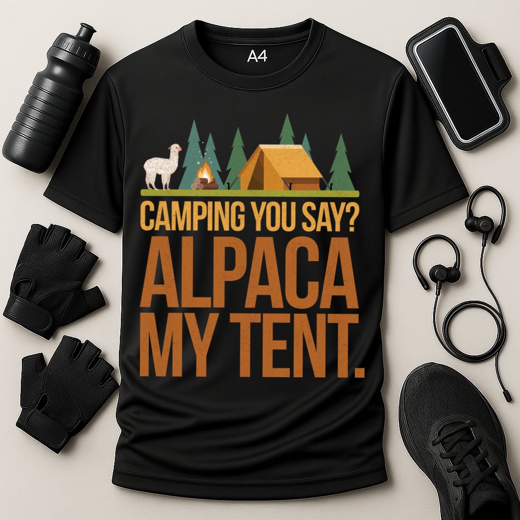 Camping Alpaca My Tent Cooling Performance Crew T-Shirt
