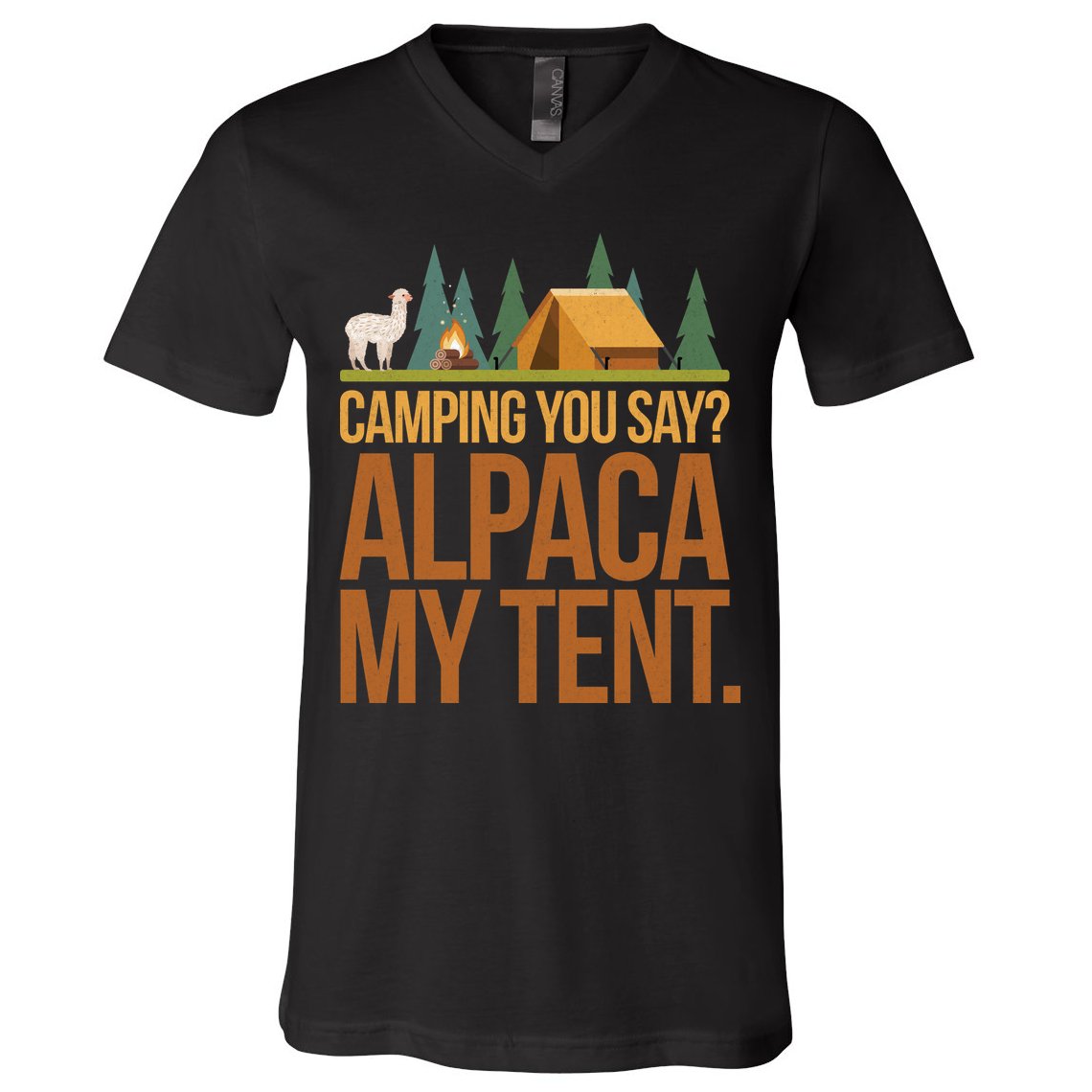 Camping Alpaca My Tent V-Neck T-Shirt