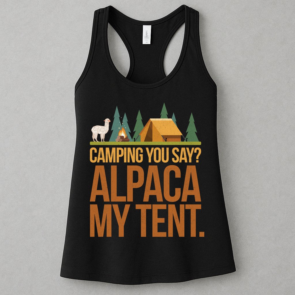Camping Alpaca My Tent Womens Tank Top