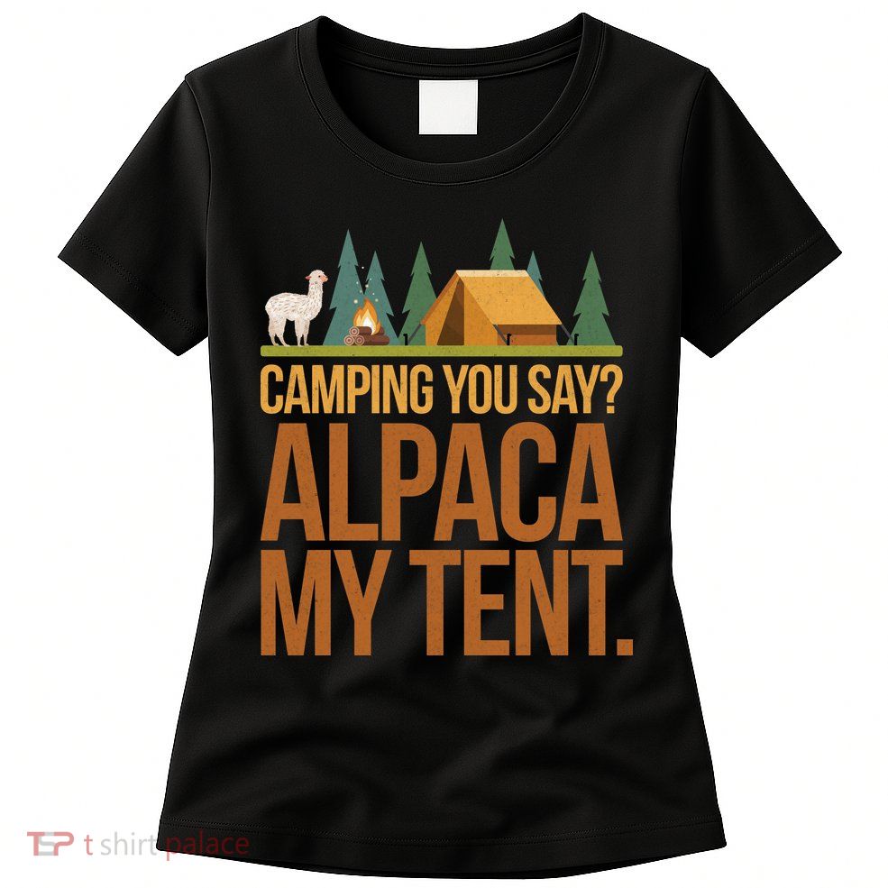 Camping Alpaca My Tent Womens T-Shirt