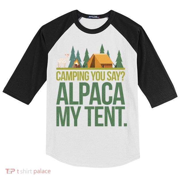 Camping Alpaca My Tent Kids Colorblock Raglan Jersey