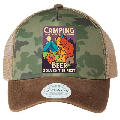 Camping And Beer Funny Legacy Tie Dye Trucker Hat