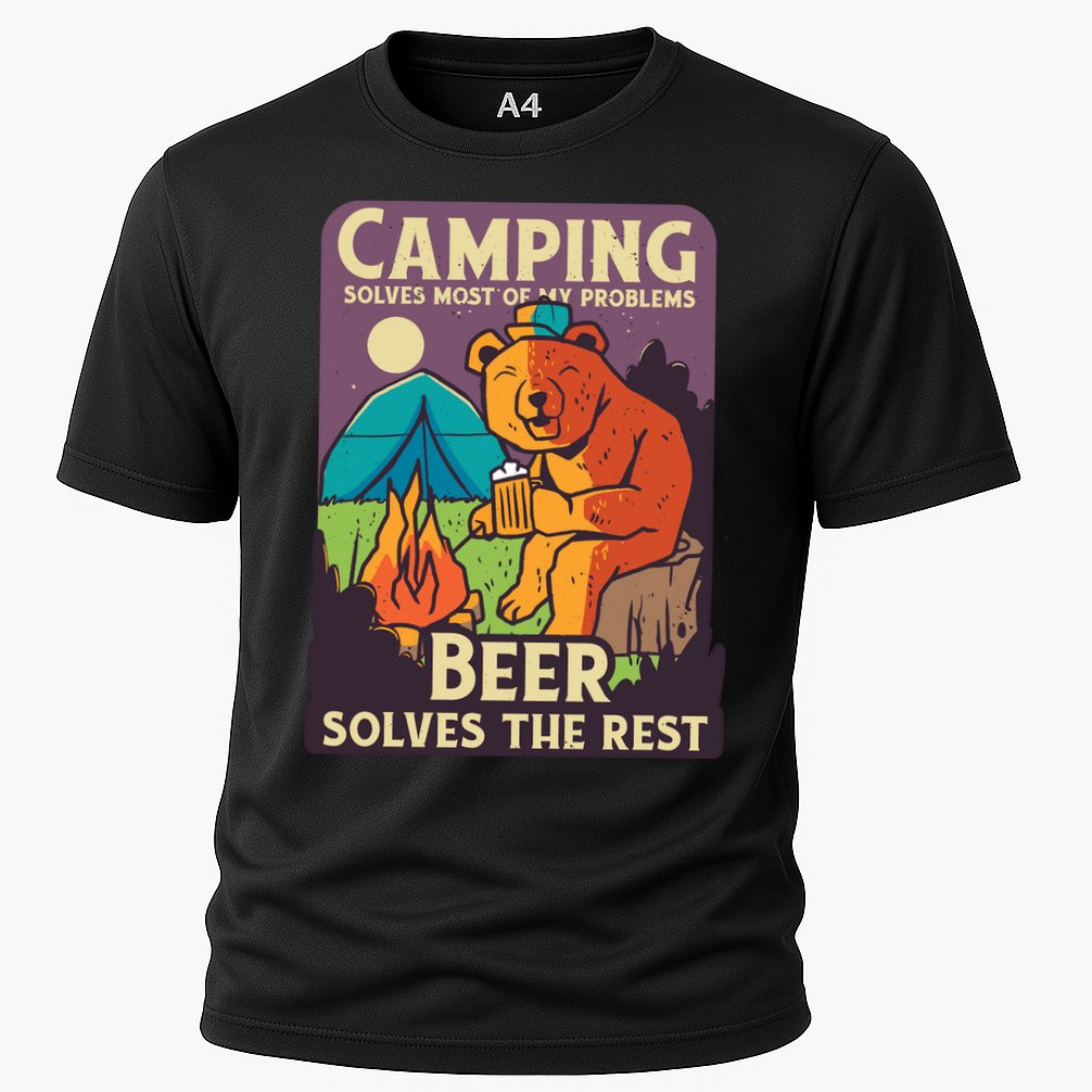 Camping And Beer Funny Cooling Performance Crew T-Shirt