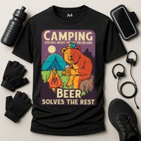 Camping And Beer Funny Cooling Performance Crew T-Shirt