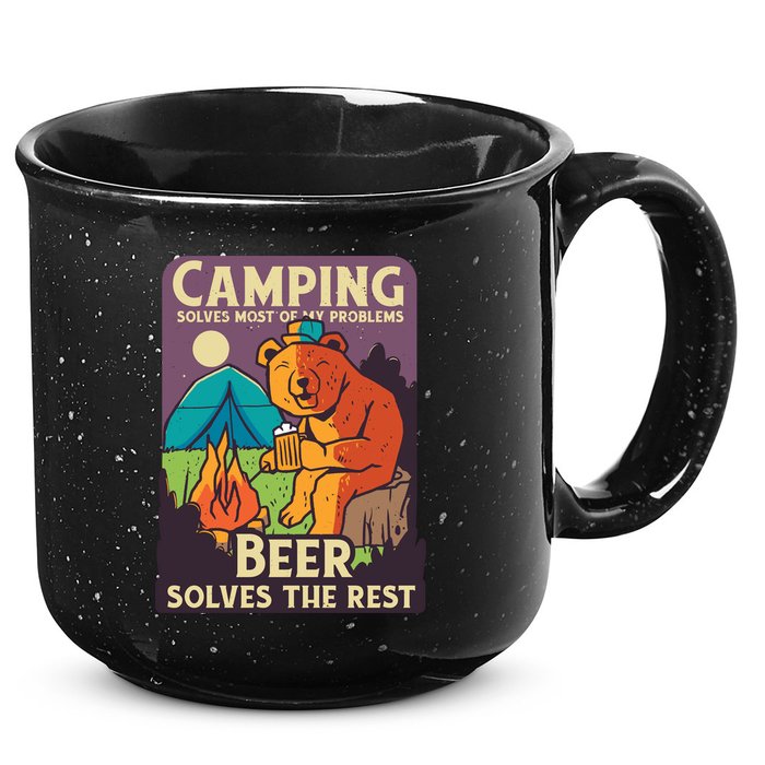 Camping And Beer Funny 15oz Campfire Ceramic Mug
