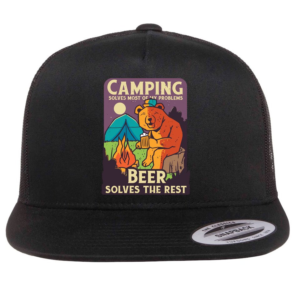 Camping And Beer Funny Flat Bill Trucker Hat