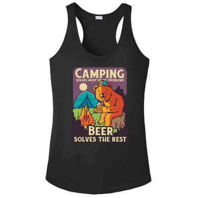 Camping And Beer Funny Ladies PosiCharge Competitor Racerback Tank