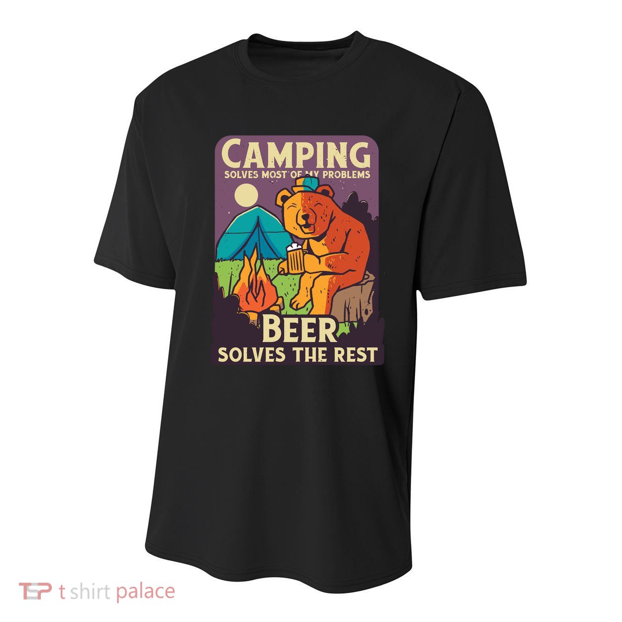 Camping And Beer Funny Youth Performance Sprint T-Shirt