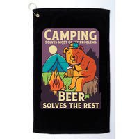 Camping And Beer Funny Golf Towel