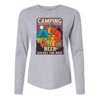 Camping And Beer Funny Womens Cotton Relaxed Long Sleeve T-Shirt