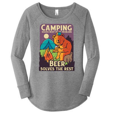 Camping And Beer Funny Women's Perfect Tri Tunic Long Sleeve Shirt