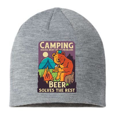 Camping And Beer Funny Sustainable Beanie