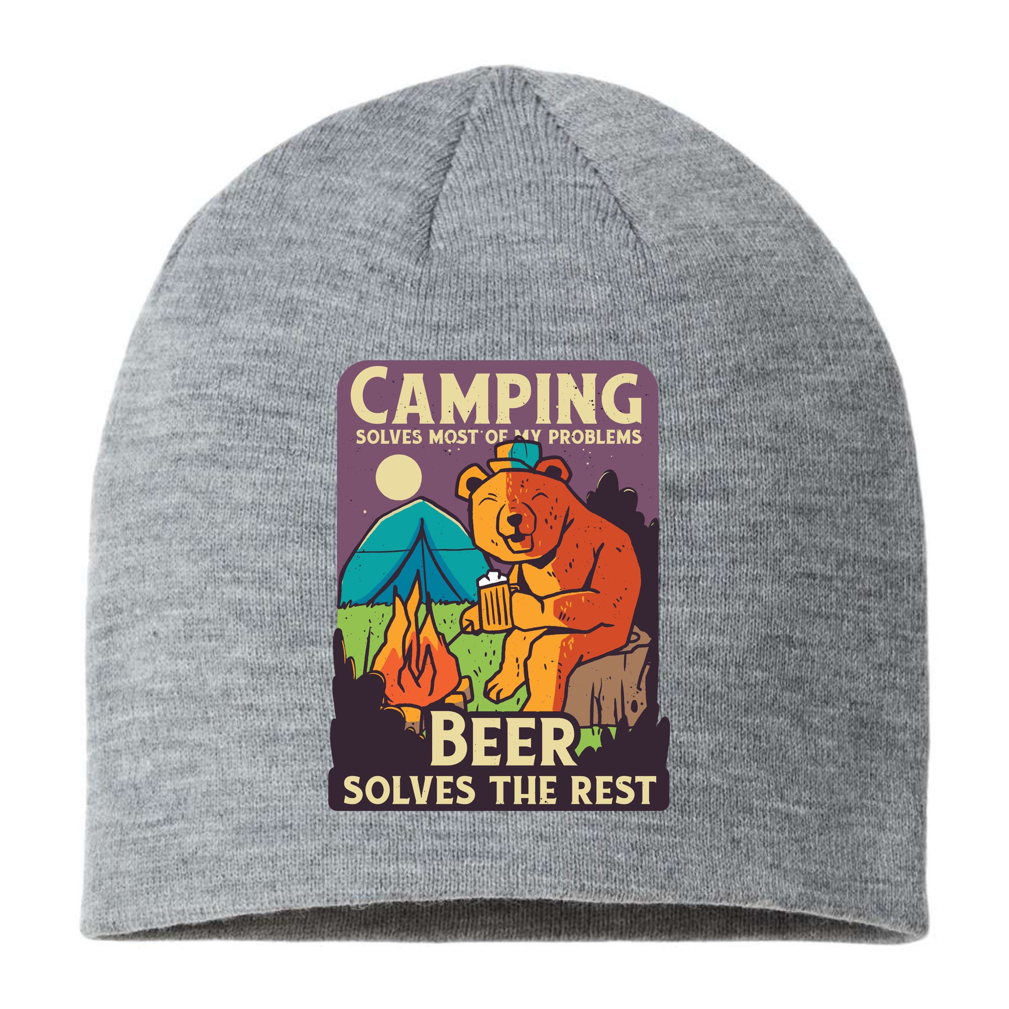 Camping And Beer Funny Sustainable Beanie