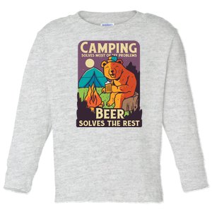 Camping And Beer Funny Toddler Long Sleeve Shirt