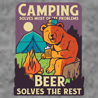 Camping And Beer Funny Cropped Pullover Crew