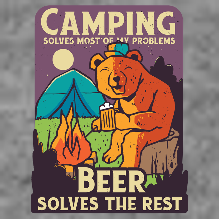Camping And Beer Funny Cropped Pullover Crew