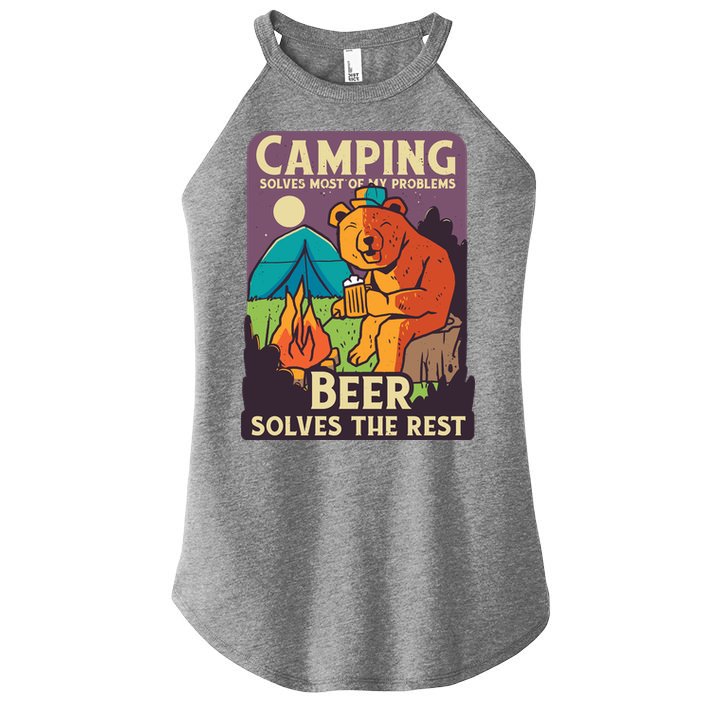 Camping And Beer Funny Women's Perfect Tri Rocker Tank