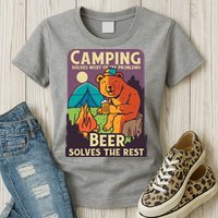 Camping And Beer Funny Womens T-Shirt