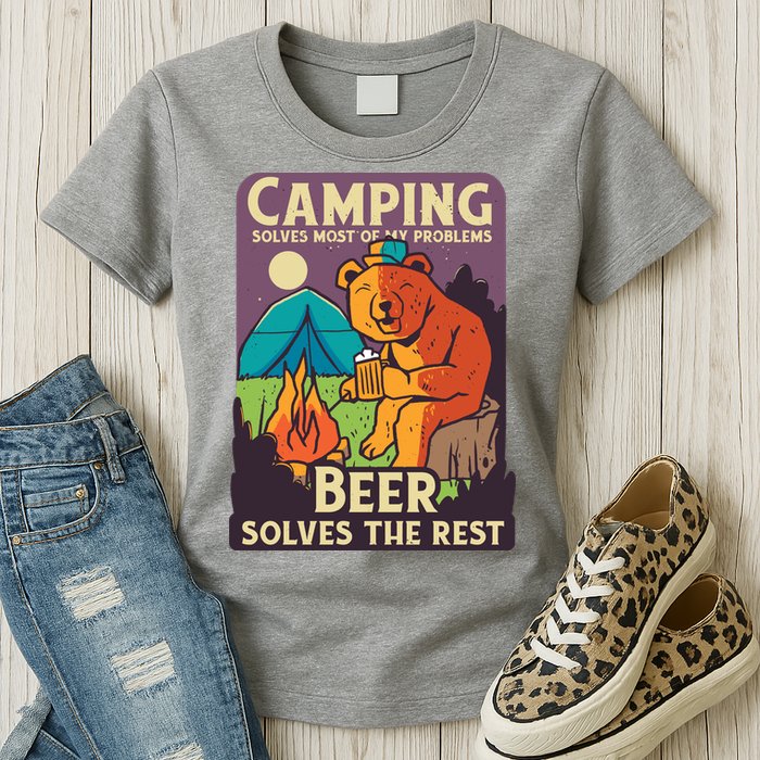 Camping And Beer Funny Womens T-Shirt