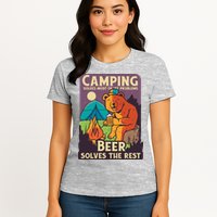 Camping And Beer Funny Womens T-Shirt