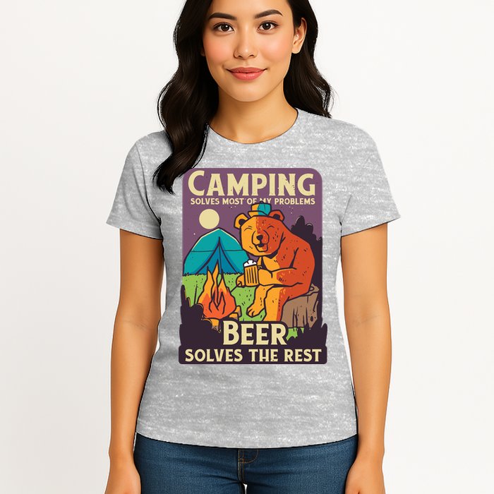 Camping And Beer Funny Womens T-Shirt