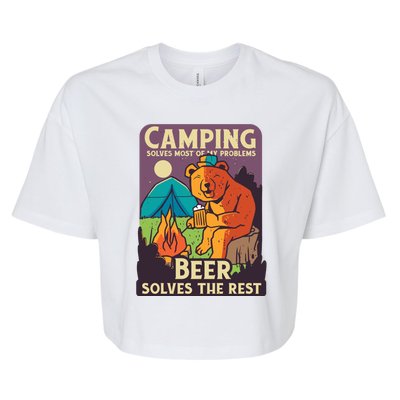 Camping And Beer Funny Bella+Canvas Jersey Crop Tee