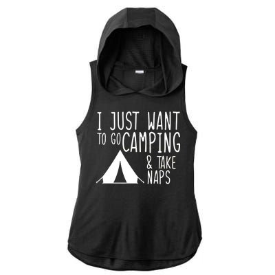 Camping And Napping Ladies PosiCharge Tri-Blend Wicking Draft Hoodie Tank