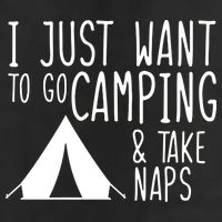 Camping And Napping 7 Panel Mesh Trucker Snapback Hat