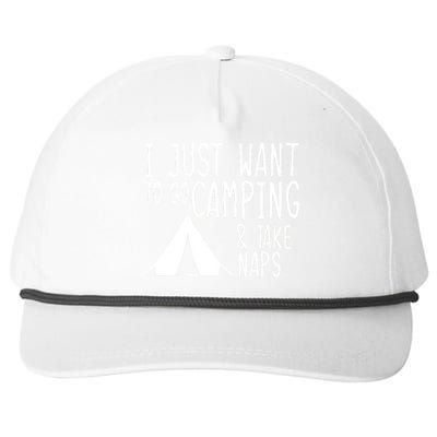 Camping And Napping Snapback Five-Panel Rope Hat