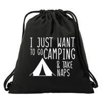 Camping And Napping Drawstring Bag