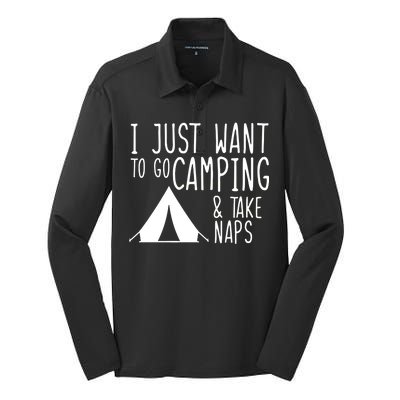 Camping And Napping Silk Touch Performance Long Sleeve Polo