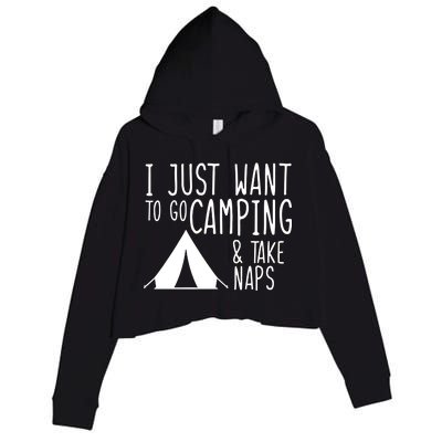 Camping And Napping Crop Fleece Hoodie