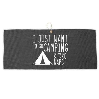 Camping And Napping Large Microfiber Waffle Golf Towel