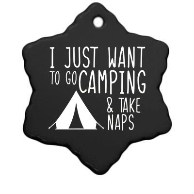 Camping And Napping Ceramic Star Ornament