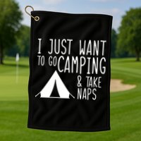 Camping And Napping Golf Towel