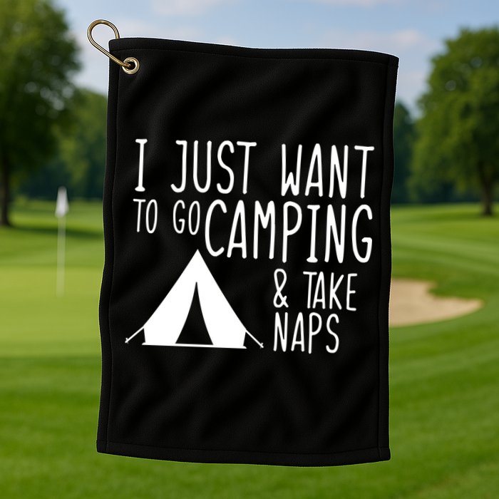 Camping And Napping Golf Towel