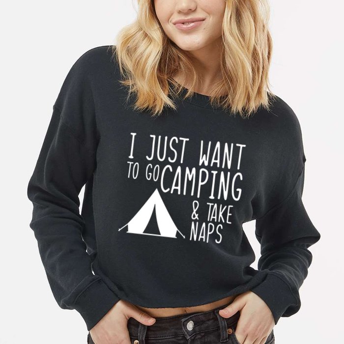 Camping And Napping Cropped Pullover Crew