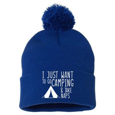 Camping And Napping Pom Pom 12in Knit Beanie