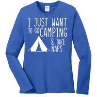 Camping And Napping Ladies Long Sleeve Shirt