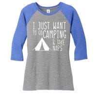 Camping And Napping Women's Tri-Blend 3/4-Sleeve Raglan Shirt