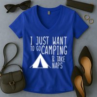 Camping And Napping Women's V-Neck T-Shirt