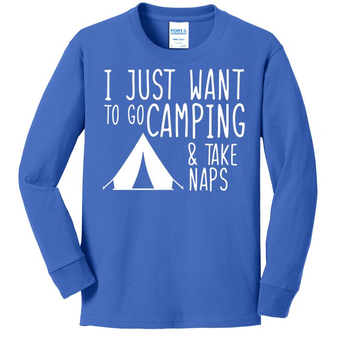 Camping And Napping Kids Long Sleeve Shirt